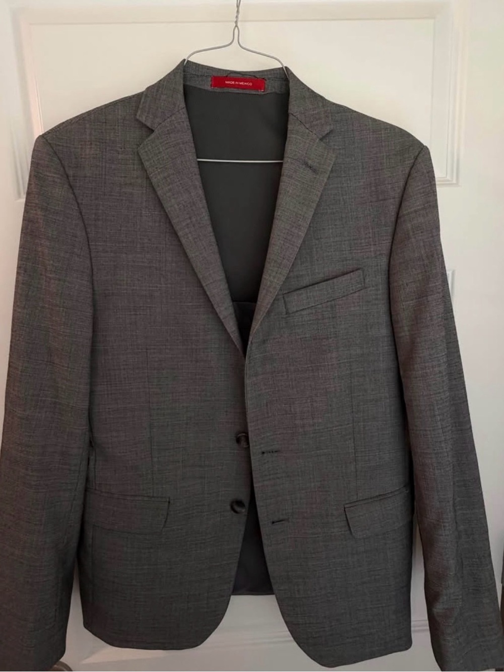 Kenneth Cole Men's Heather Gray Two-Button Blazer